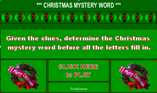 Christmas Mystery Word Game